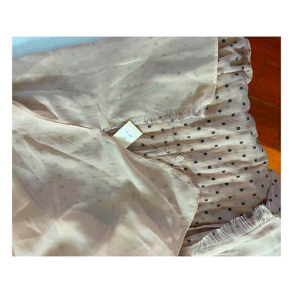 Max Studio Blush Pink Polka Dot Blouse Ribbon Necktie Size 2X (Lining Flawed) - Picture 6 of 14